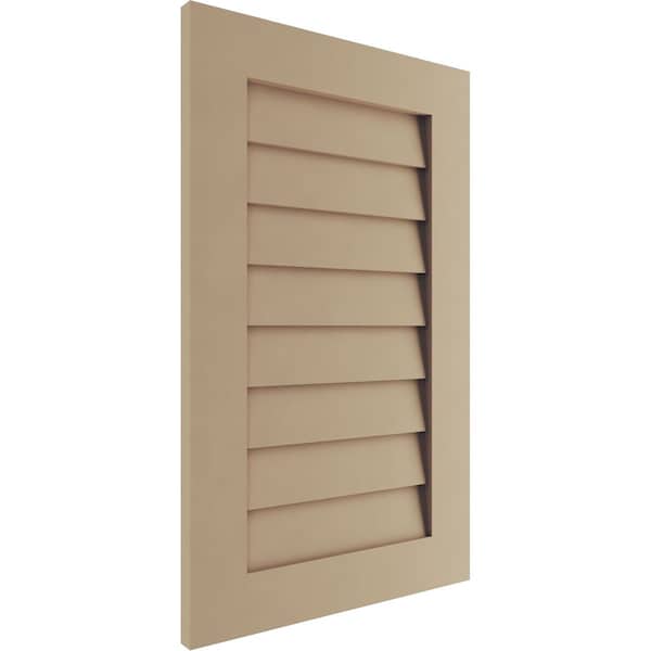 Timberthane Rustic Smooth Vertical Faux Wood Non-Functional Gable Vent, Primed Tan, 22W X 30H